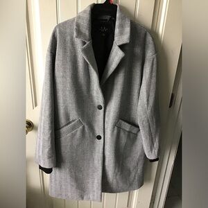 LA coalition coat jacket with lining size XL Heringbone Black and White
